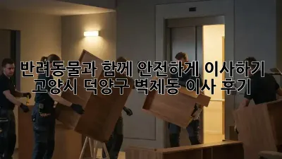 반려동물과 함께 안전하게 이사하기: 고양시 덕양구 벽제동 이사 후기