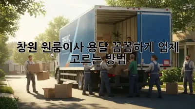 창원 원룸이사 용달, 꼼꼼하게 업체 고르는 방법!